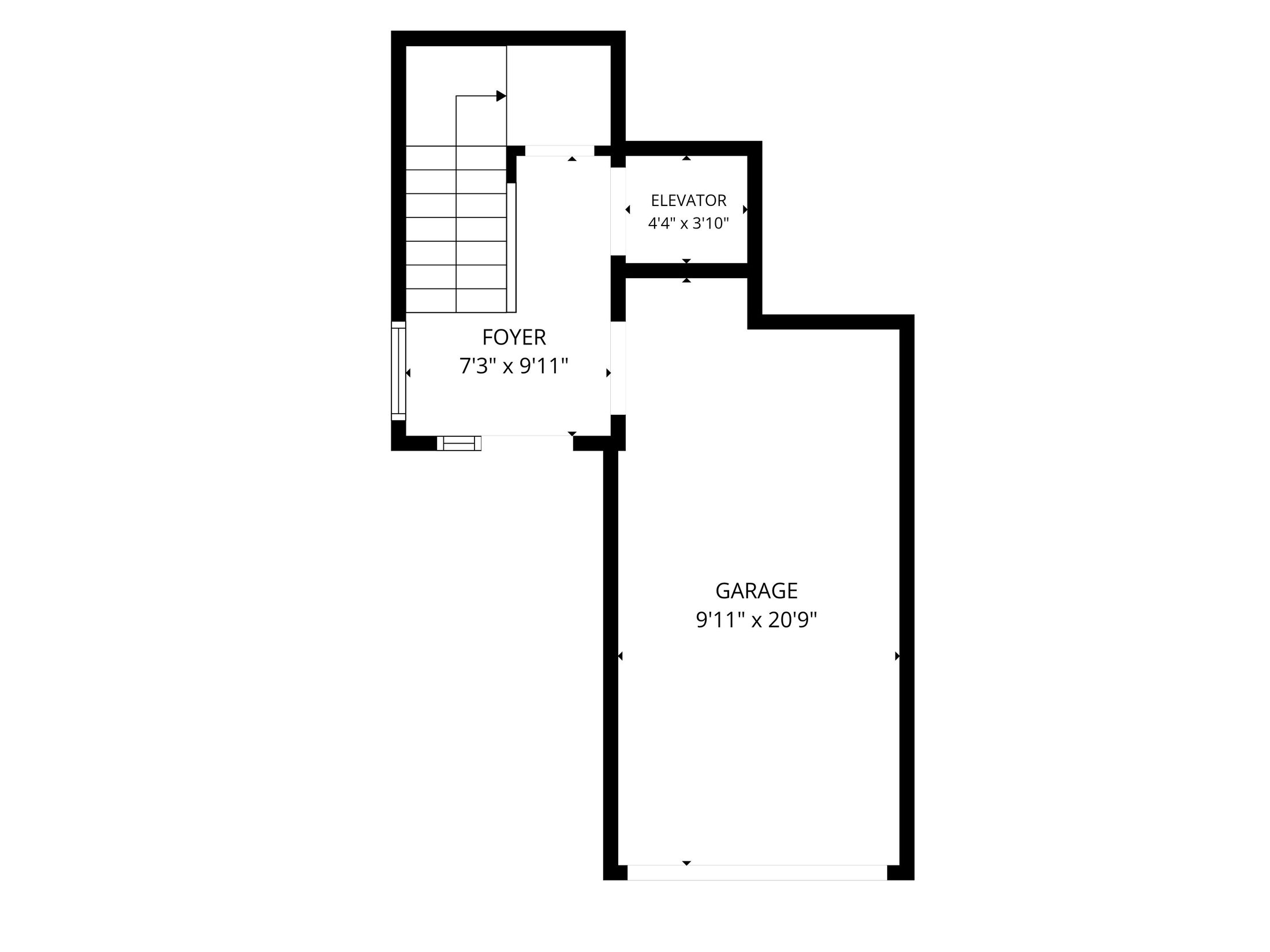 7880 Laina Lane #3 floor plan — 1st floor garage and foyer